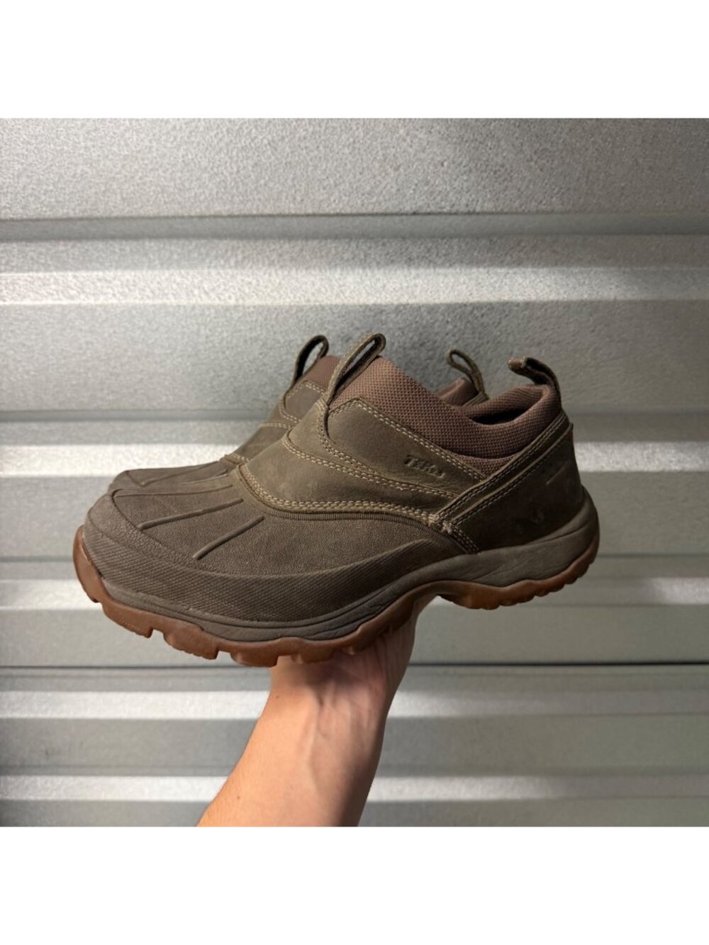 L.L. Bean Mens Brown Waterproof Duck Shoes Hiking Outdoor Slip-On Size 9